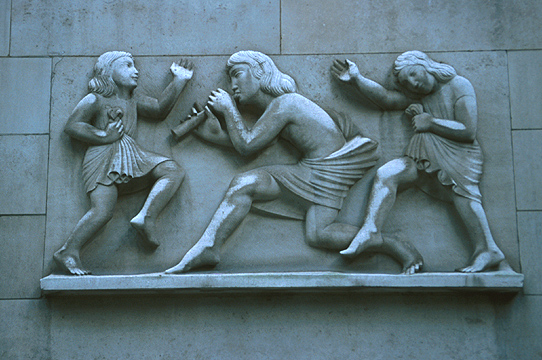 relief over Langham Street entrance, Broadcasting House