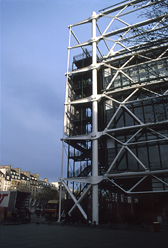 Pompidou Centre - detail: corner of building