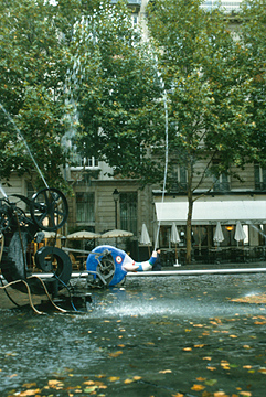 Fountain works outside the Pompidou Centre - form with trunk and others