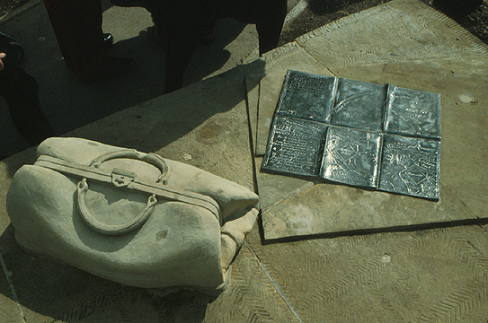 'Watching and Waiting' - detail: map and bag