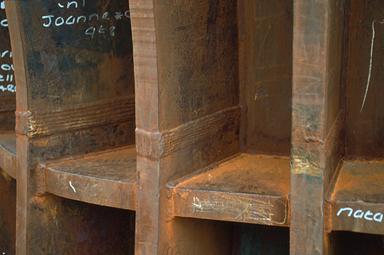 'The Angel of the North' - detail: showing manufacturing markings