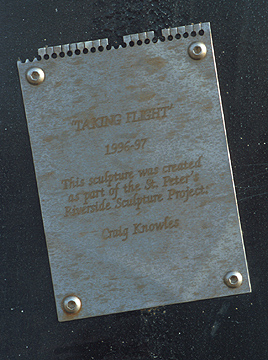 'Taking Flight' - title plaque