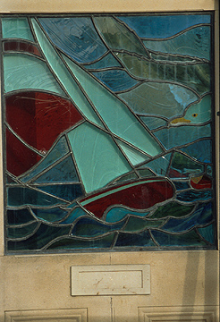 'Passing Through' - stained glass from free-standing door