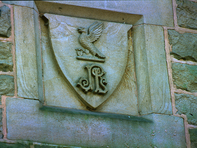 On the upper facade of the gatehouse, Locke Park, Park Road. (SE434405)